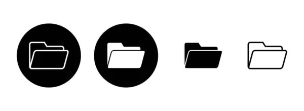 Illustration Jeu Icônes Dossier Signe Symbole Dossier — Image vectorielle