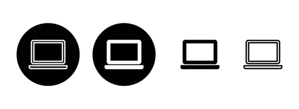 ภาพประกอบช ดไอคอนของแล เคร องหมายคอมพ วเตอร และส กษณ — ภาพเวกเตอร์สต็อก