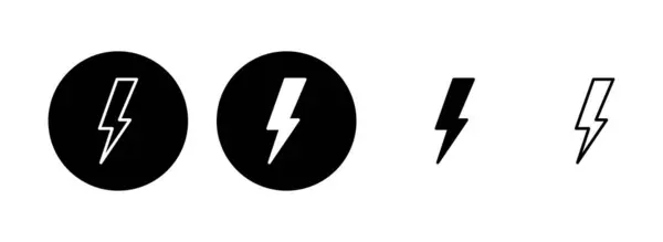 Εικονίδιο Lightning Σύνολο Εικόνα Ηλεκτρικό Σήμα Και Σύμβολο Εικονίδιο Δύναμης — Διανυσματικό Αρχείο