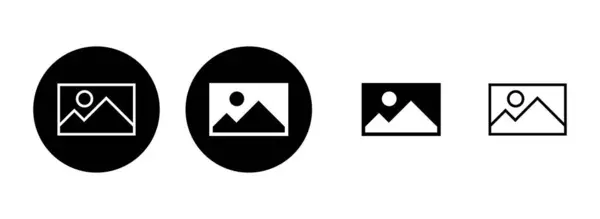 Bild Icon Set Illustration Zeichen Und Symbol Der Fotogalerie Symbolbild — Stockvektor