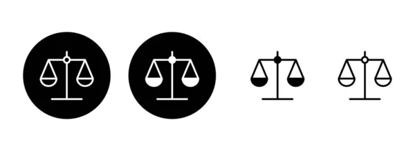 スケールアイコンセットイラスト 法規模のアイコン 正義のサインとシンボル — ストックベクタ