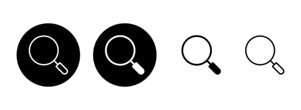 Suche Icon Set Illustration Lupe Suchen Zeichen Und Symbol — Stockvektor