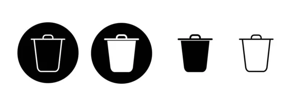 Ilustração Conjunto Ícones Lixo Ícone Lata Lixo Excluir Sinal Símbolo —  Vetores de Stock