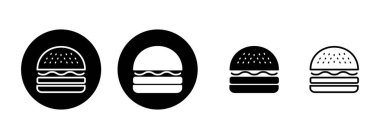 Burger simgesi çizimi. Hamburger ve sembol. hamburger