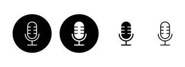 Mikrofon ikonu vektör çizimi. Karaoke işareti ve sembol