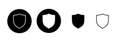 Kalkan simgesi çizimi. Koruma ikonu. Güvenlik işareti ve sembol