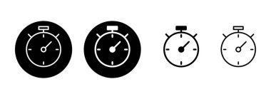 Kronometre simgesi çizimi. Zamanlayıcı işareti ve sembol. Geri sayım simgesi. Zaman Dönemi