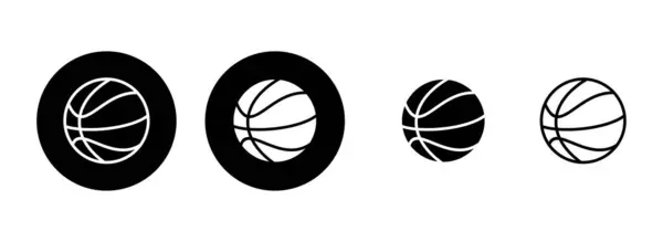 Illustrazione Set Icona Basket Pallacanestro Segno Simbolo — Vettoriale Stock