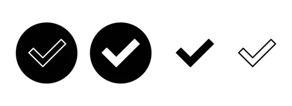 Check Mark Icon Set Illustration Tick Mark Sign Symbol — Stock Vector