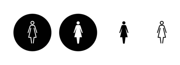 Ikona Ženské Sady Ilustrací Znak Symbol Ženy — Stockový vektor