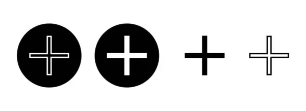 Ilustrace Sady Ikon Přidat Znaménko Symbol — Stockový vektor