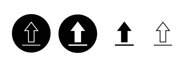Subir Ilustración Conjunto Iconos Signo Símbolo Datos Carga — Vector de stock