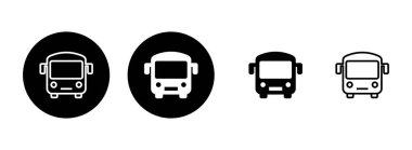 Otobüs simgesi çizimi. Otobüs tabelası ve sembol. taşıma sembolü