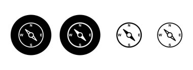 Pusula simgesi çizimi. ok pusula simgesi işareti ve sembolü