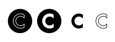 Telif hakkı simgesi çizimi. telif hakkı işareti ve sembol