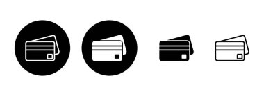 Kredi kartı simgesi çizimi. Kredi kartı ödeme imzası ve sembolü