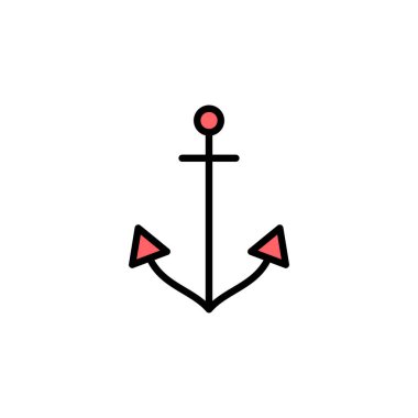 Sunucu simgesi çizimi. Çapa işareti ve sembol. Çapa deniz simgesi.