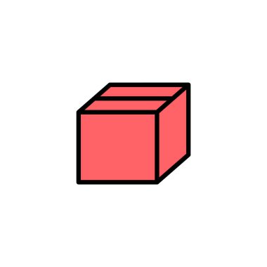 Kutu simgesi çizimi. kutu işareti ve sembol, paket, paket