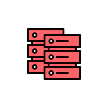 Veritabanı simgesi çizimi. veritabanı işareti ve sembolü