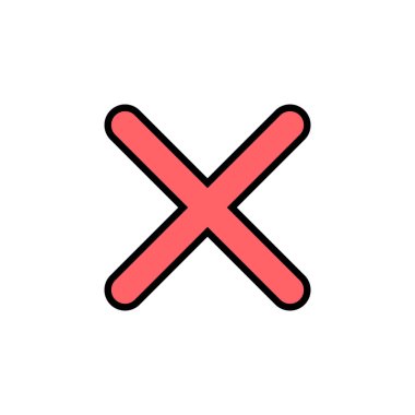 Simge çizimini kapat. İşareti ve sembolü sil. çapraz işaret