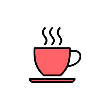 Kahve fincanı simgesi çizimi. Kahve işareti ve sembol.