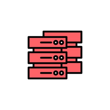 Veritabanı simgesi çizimi. veritabanı işareti ve sembolü