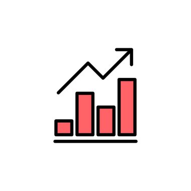 Büyüyen grafik simgesi çizimi. Çizelge ve sembol. diyagram simgesi
