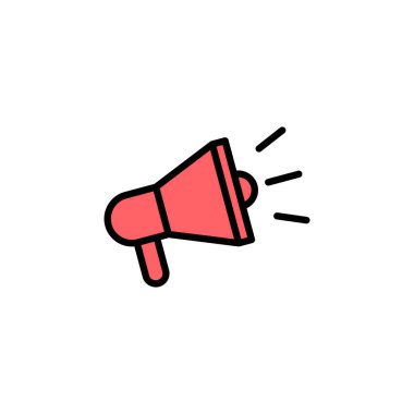 Megafon simgesi çizimi. Hoparlör işareti ve sembol