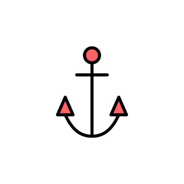 Sunucu simgesi çizimi. Çapa işareti ve sembol. Çapa deniz simgesi.