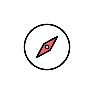 Pusula simgesi çizimi. ok pusula simgesi işareti ve sembolü