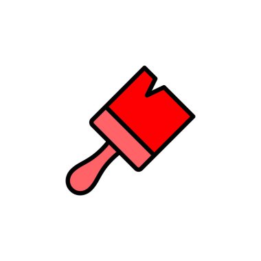 Boya simgesi çizimi. Boya fırçası işareti ve sembol. boyama silindiri vektörü