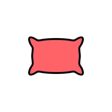Yastık simgesi çizimi. Yastık işareti ve sembol. Rahat yumuşacık yastık.