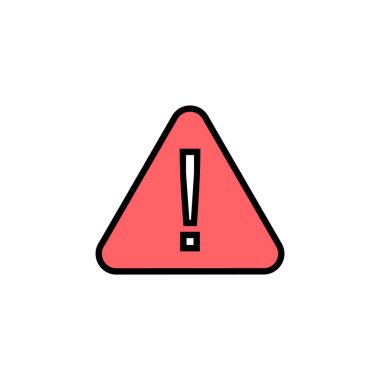 Ünlem tehlikesi işareti illüstrasyonu. Dikkat işareti ve sembol. Tehlike uyarısı işareti