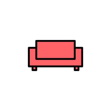 Koltuk simgesi çizimi. Kanepe işareti ve sembol. mobilya simgesi