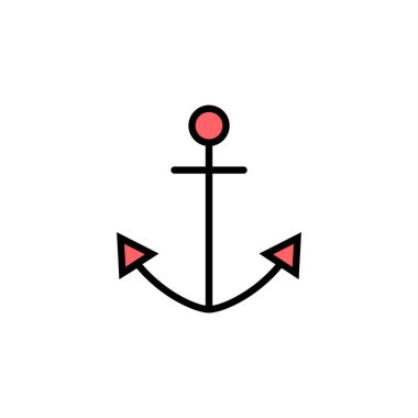 Sunucu simgesi çizimi. Çapa işareti ve sembol. Çapa deniz simgesi.