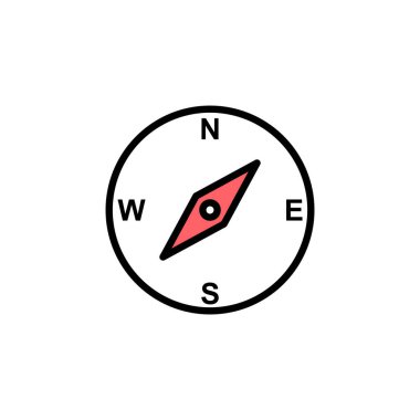 Pusula simgesi çizimi. ok pusula simgesi işareti ve sembolü