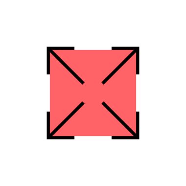 Tam Ekran Simgesi çizimi. Tam ekran işareti ve simgeye genişlet. Oklar sembolü