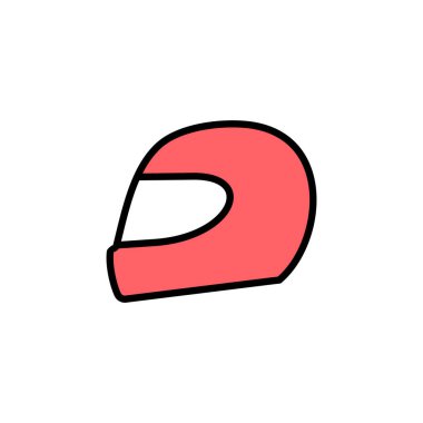 Kask simgesi çizimi. Motosiklet kaskı tabelası ve sembolü. İnşaat miğferi simgesi. Güvenlik kaskı