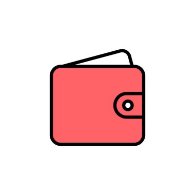 Cüzdan simgesi çizimi. cüzdan işareti ve sembol