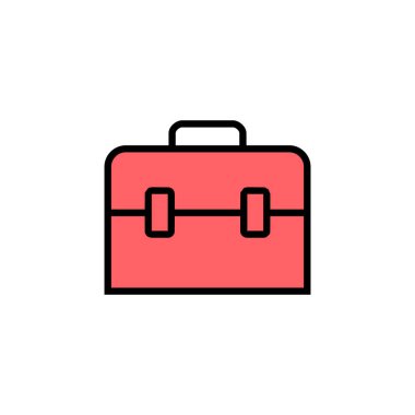 Evrak çantası simgesi çizimi. Bavul işareti ve sembol. bagaj sembolü.