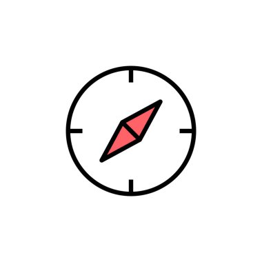 Pusula simgesi çizimi. ok pusula simgesi işareti ve sembolü