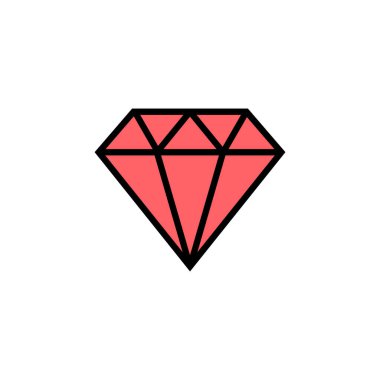 Elmas simgesi çizimi. Elmas taşları işareti ve sembolü