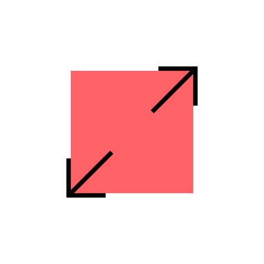 Tam Ekran Simgesi çizimi. Tam ekran işareti ve simgeye genişlet. Oklar sembolü