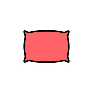 Yastık simgesi çizimi. Yastık işareti ve sembol. Rahat yumuşacık yastık.