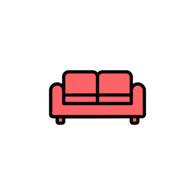 Koltuk simgesi çizimi. Kanepe işareti ve sembol. mobilya simgesi
