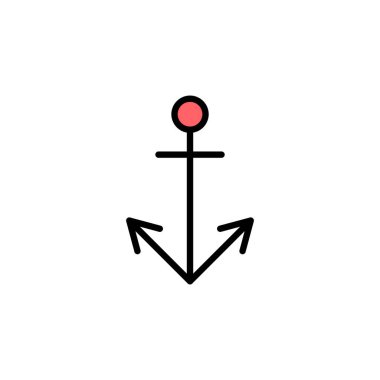 Sunucu simgesi çizimi. Çapa işareti ve sembol. Çapa deniz simgesi.