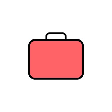 Evrak çantası simgesi çizimi. Bavul işareti ve sembol. bagaj sembolü.