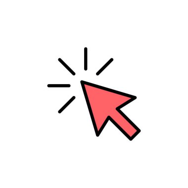 Simge çizimine tıklayın. İşaretli ok işareti ve sembol. imleç simgesi