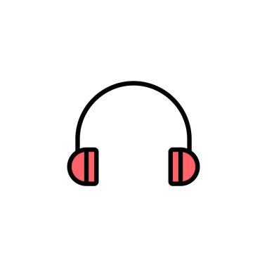Kulaklık simgesi çizimi. Kulaklık işareti ve sembol