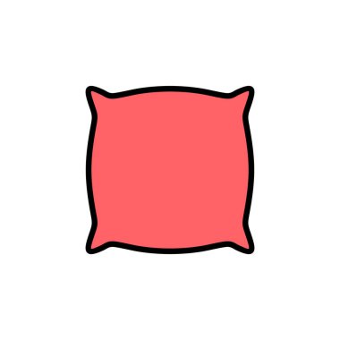 Yastık simgesi çizimi. Yastık işareti ve sembol. Rahat yumuşacık yastık.